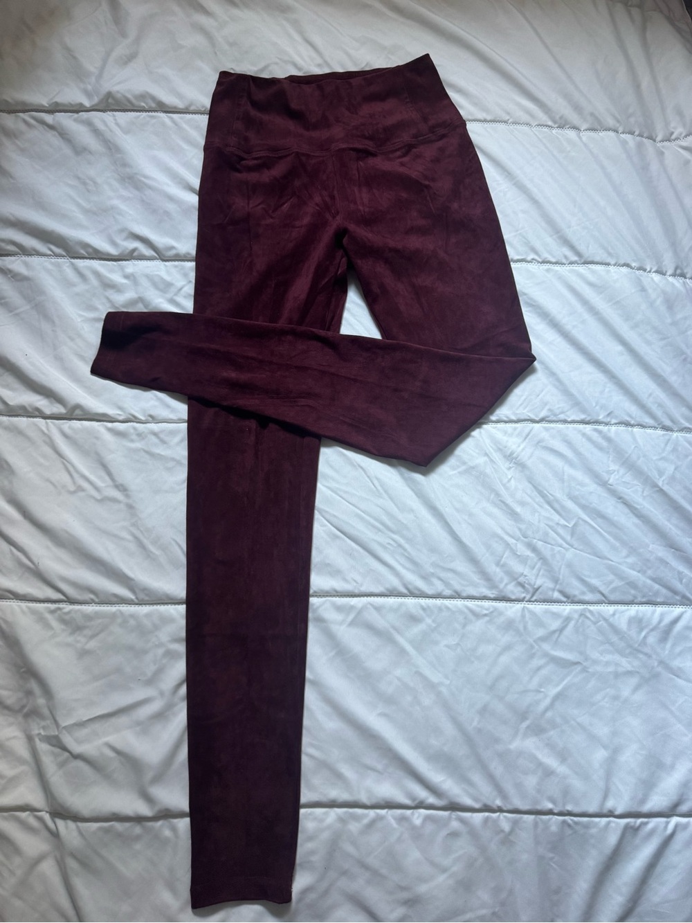 Burgundy Pull-On Suede Leggings 🤎🧸✨